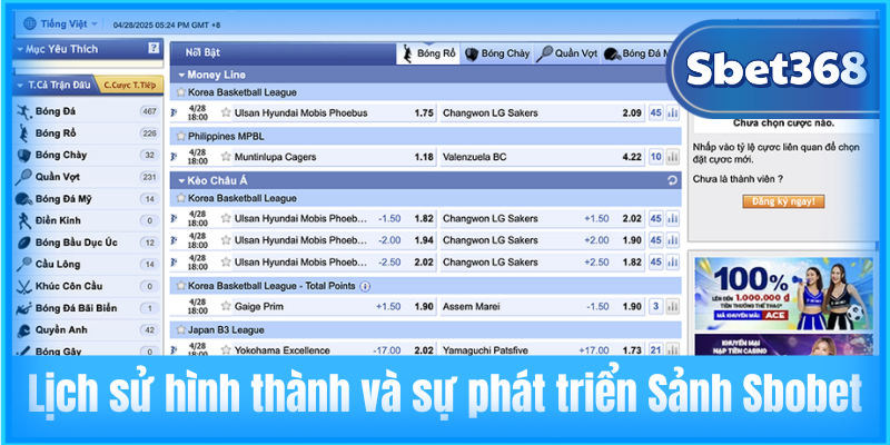 Lịch sử hình thành và sự phát triển Sảnh Sbobet