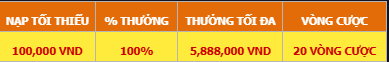 khuyến mại 100% 20vong